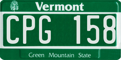 VT license plate CPG158