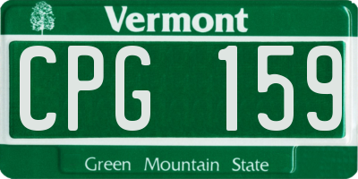 VT license plate CPG159