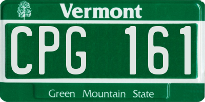 VT license plate CPG161
