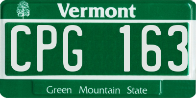 VT license plate CPG163