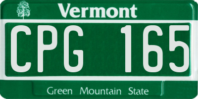 VT license plate CPG165