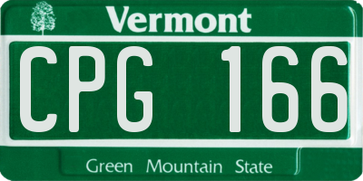 VT license plate CPG166