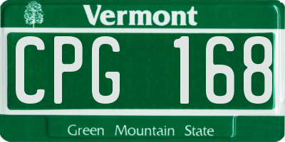 VT license plate CPG168