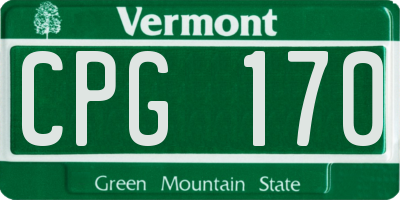 VT license plate CPG170