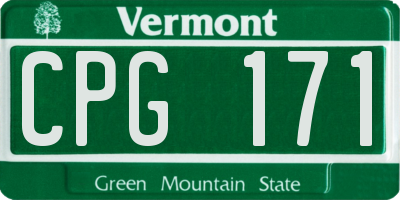 VT license plate CPG171