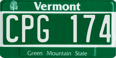 VT license plate CPG174