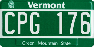 VT license plate CPG176