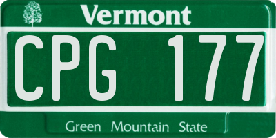 VT license plate CPG177