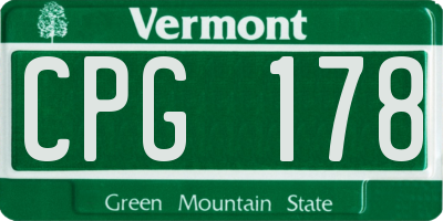 VT license plate CPG178