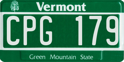 VT license plate CPG179
