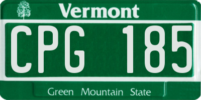 VT license plate CPG185