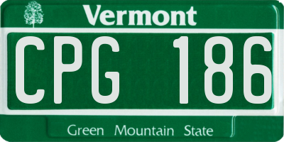 VT license plate CPG186