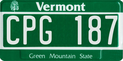 VT license plate CPG187