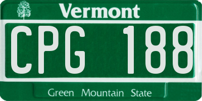 VT license plate CPG188