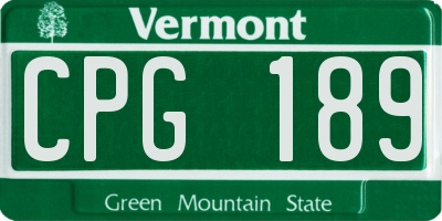 VT license plate CPG189