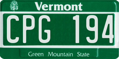 VT license plate CPG194