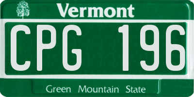VT license plate CPG196