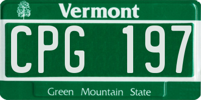 VT license plate CPG197