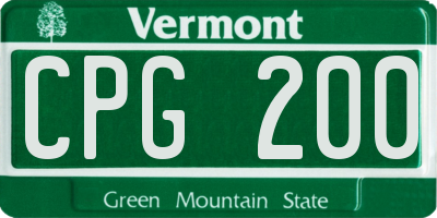 VT license plate CPG200