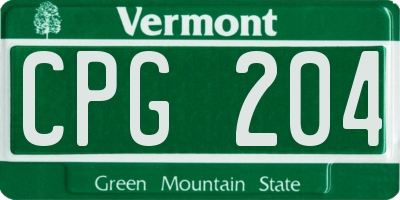 VT license plate CPG204