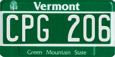 VT license plate CPG206