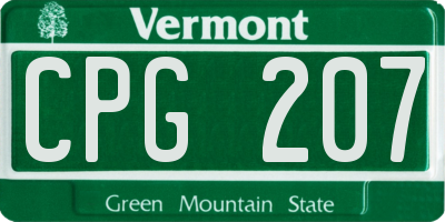 VT license plate CPG207