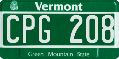VT license plate CPG208