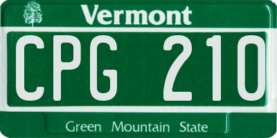 VT license plate CPG210