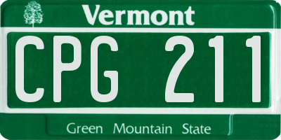 VT license plate CPG211
