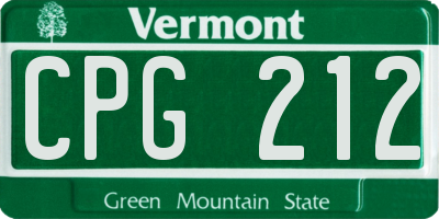 VT license plate CPG212