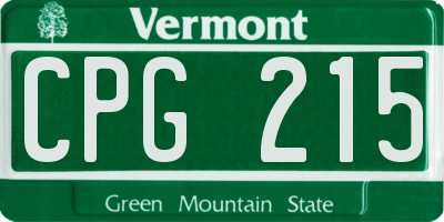 VT license plate CPG215