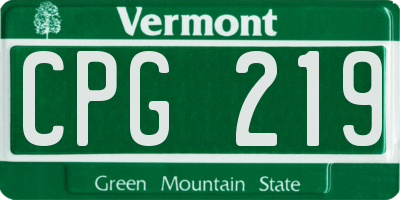 VT license plate CPG219