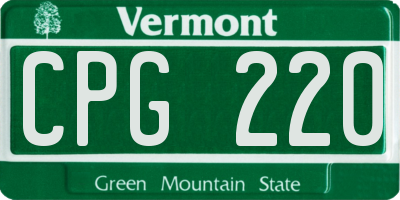VT license plate CPG220