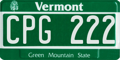 VT license plate CPG222