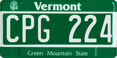 VT license plate CPG224