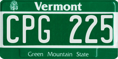 VT license plate CPG225