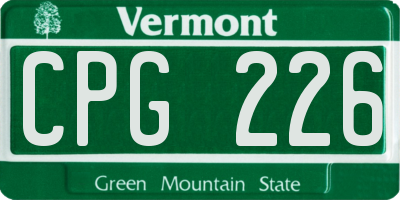 VT license plate CPG226