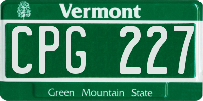 VT license plate CPG227