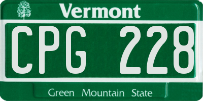 VT license plate CPG228