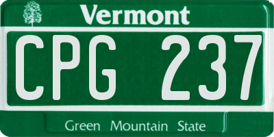 VT license plate CPG237