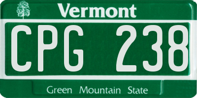 VT license plate CPG238