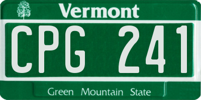 VT license plate CPG241