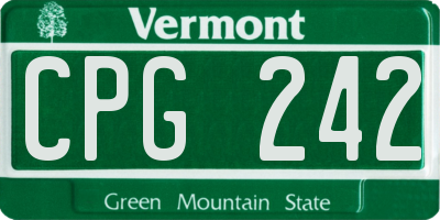 VT license plate CPG242