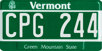 VT license plate CPG244