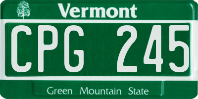 VT license plate CPG245