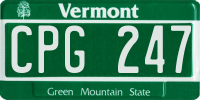 VT license plate CPG247