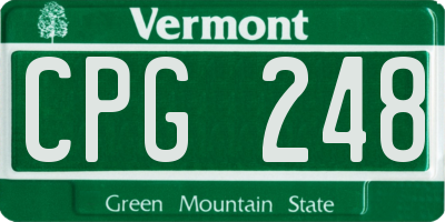 VT license plate CPG248