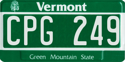 VT license plate CPG249