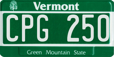 VT license plate CPG250