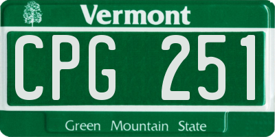 VT license plate CPG251